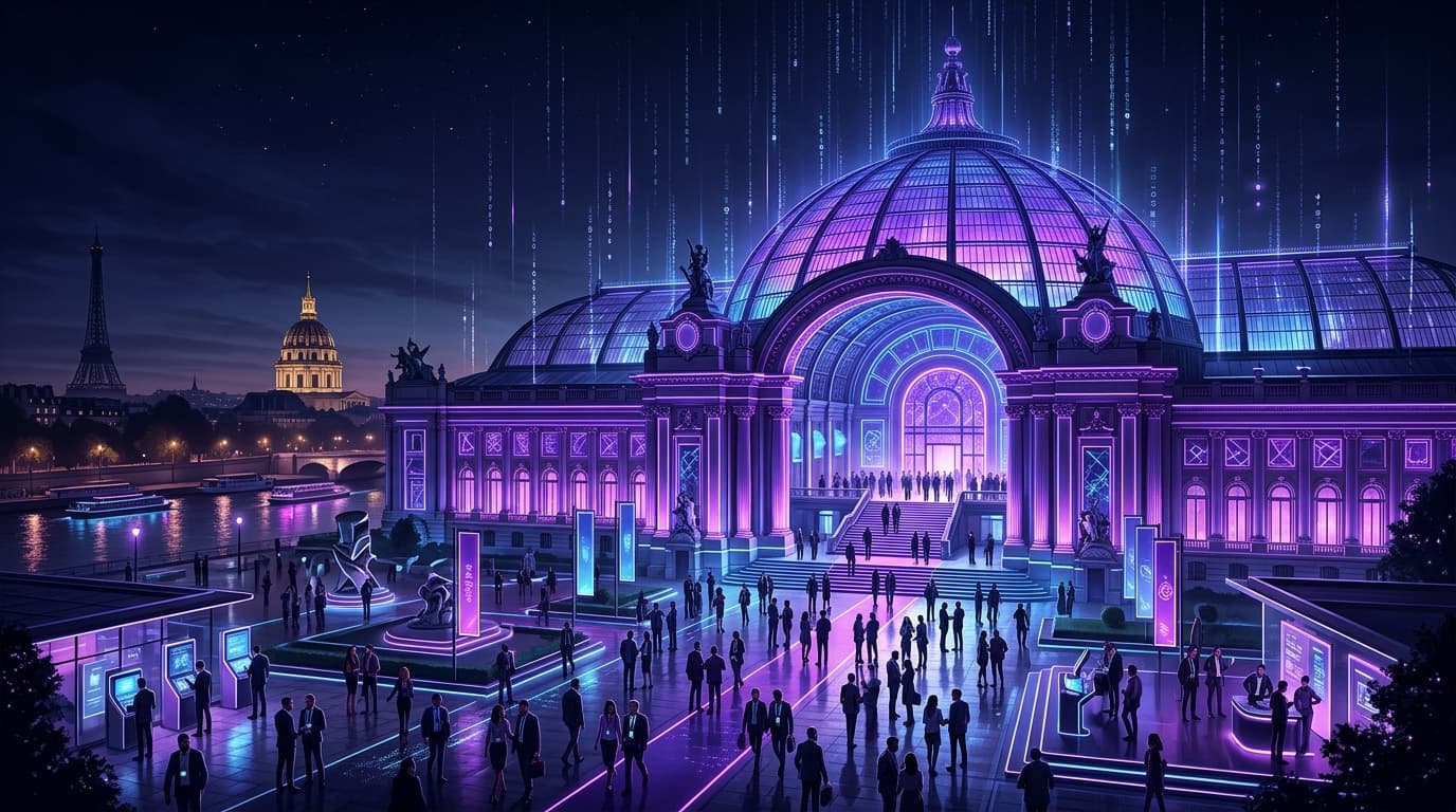 Grand Palais Pariz nočna iluminacija